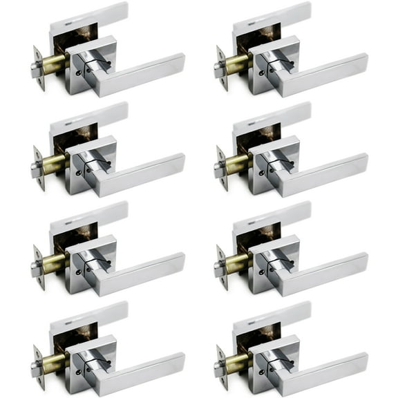 Villar Home Designs Door Lever Crown Chrome Passage 8 Pack