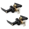 thumbnail image 1 of Villar Home Designs Door Lever Lara Black Keyed 2 Pack, 1 of 8