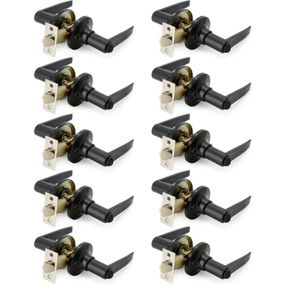 Villar Home Designs Door Lever Lara Black Privacy 10 Pack
