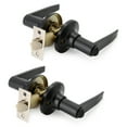 thumbnail image 1 of Villar Home Designs Door Lever Lara Black Privacy 2 Pack, 1 of 8