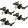thumbnail image 1 of Villar Home Designs Door Lever Lara Black Privacy 4 Pack, 1 of 8