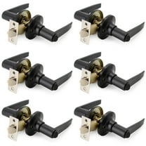 Villar Home Designs Door Lever Lara Black Privacy 6 Pack