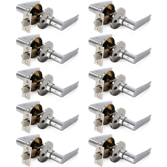 Villar Home Designs Door Lever Lara Chrome Passage 10 Pack