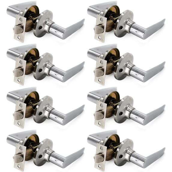 Villar Home Designs Door Lever Lara Chrome Passage 8 Pack