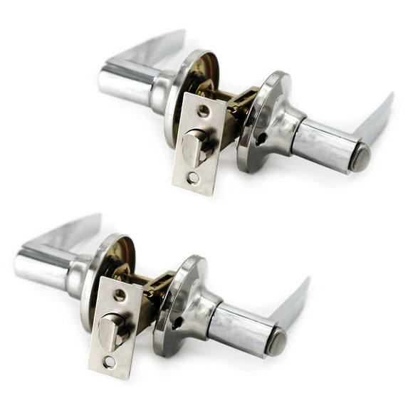 Villar Home Designs Door Lever Lara Chrome Privacy 2 Pack