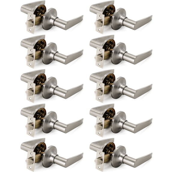 Villar Home Designs Door Lever Lara Satin Nickel Passage 10 Pack