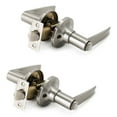 thumbnail image 1 of Villar Home Designs Door Lever Lara Satin Nickel Privacy 2 Pack, 1 of 8