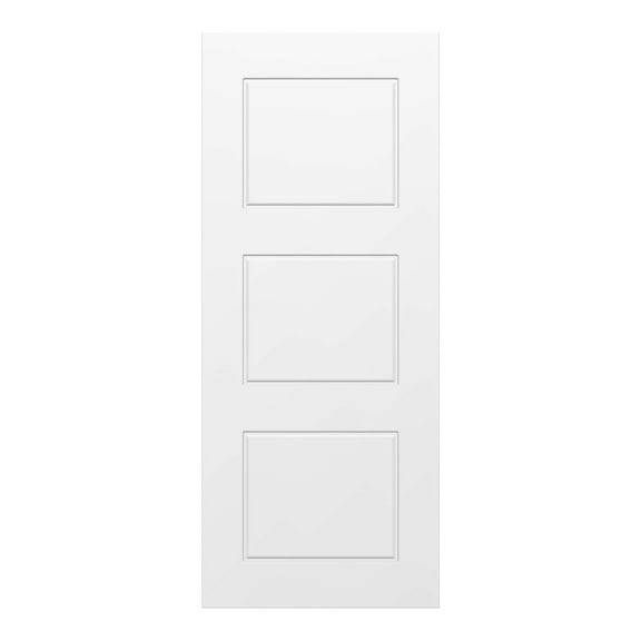 Villar Home Designs Prefinished 3-Panel Cloud White Wood Door Slab 30'' X 80''