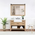 thumbnail image 1 of Villareal 48" Single White Farmhouse Bath Vanity in Weathered Pine Wood & Mirror, 1 of 11