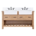thumbnail image 1 of Villareal 60" Double White Farmhouse Basin Bath Vanity in Weathered Pine, 1 of 4