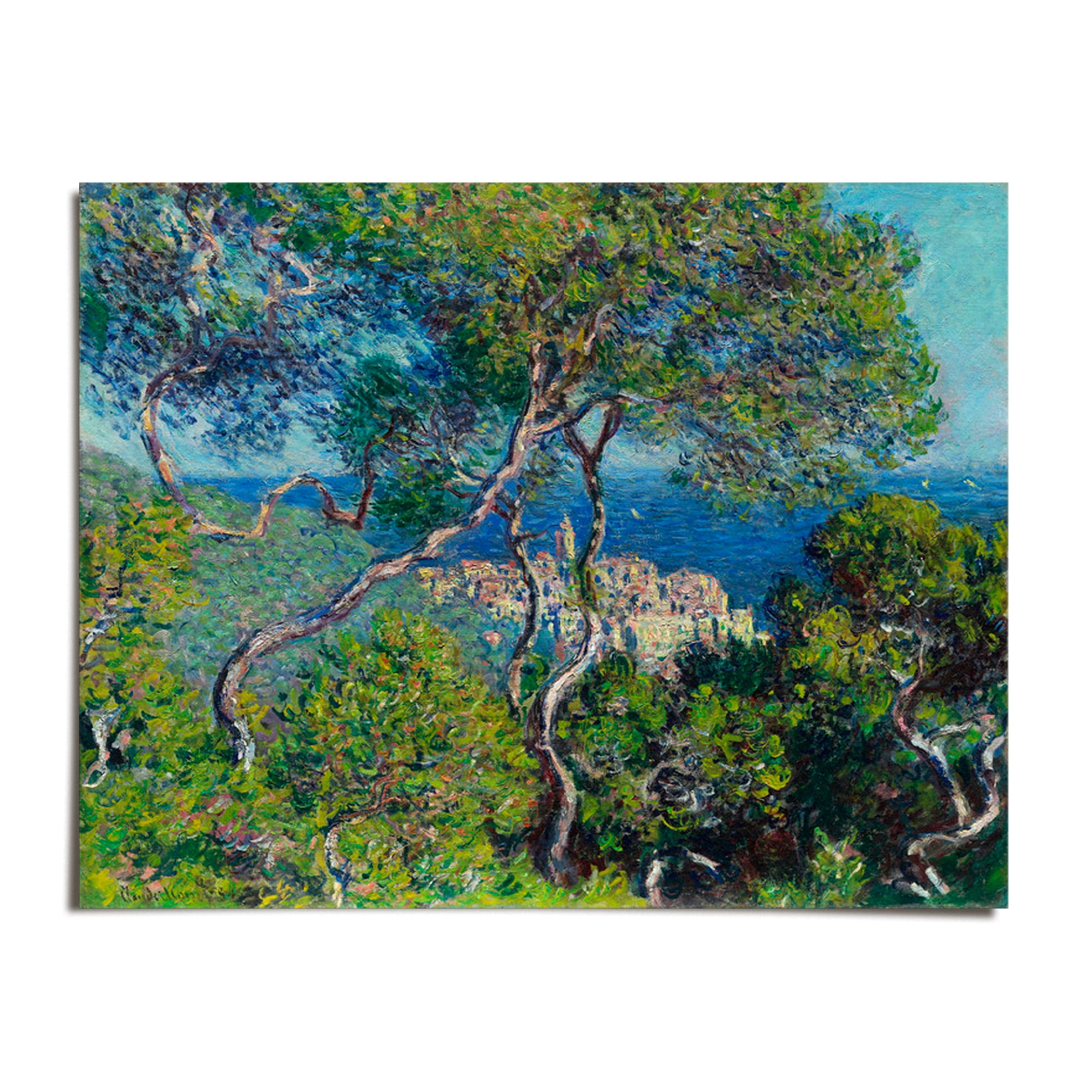 Monet - Les Villas à Bordighera : Carrés 90cm en soie fabriqué(e) à