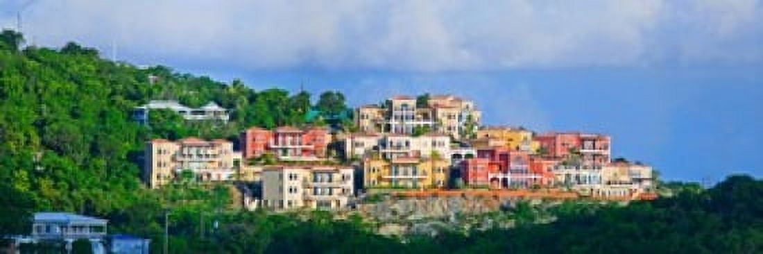 Villas on a hill Cruz Bay St John US Virgin Islands Canvas Art - Panoramic Images (36 x 12)