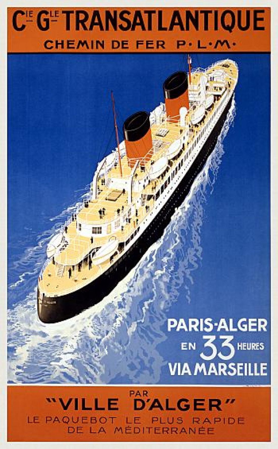Ville DAlger Le Paquebot Le Plus Rapide Travel Canvas Art - (24 x 36)