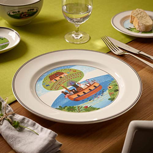 Villeroy & Boch Design Naif Dinner Plate #2-Noah's Ark, 10.5 in, Premium Porcelain, White/Colorful