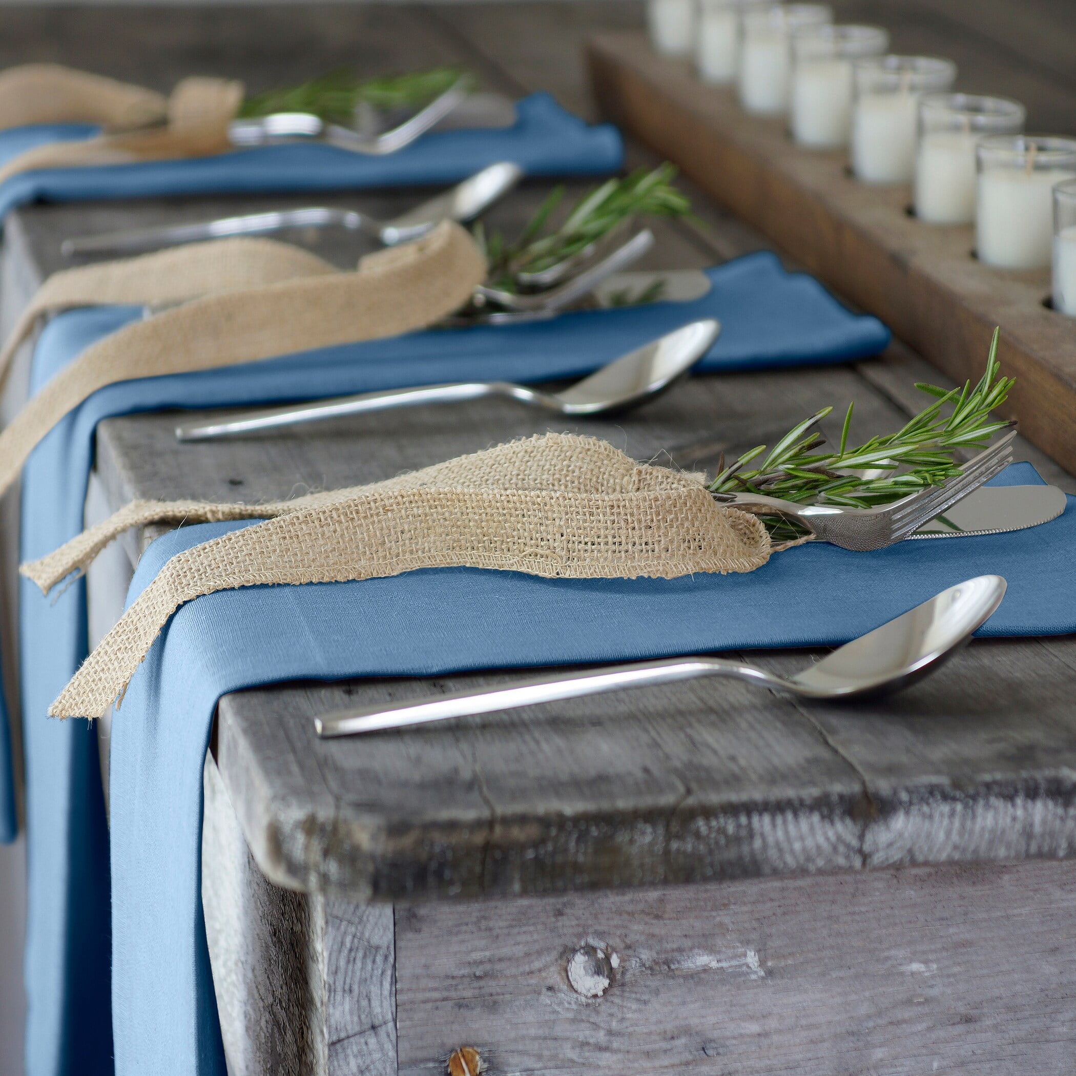 Denim Blue Linen Table Napkin Set of Four