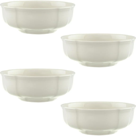 Villeroy & Boch Manoir Dessert Bowl, Set of 4, Premium Porcelain, Made in Germany, White