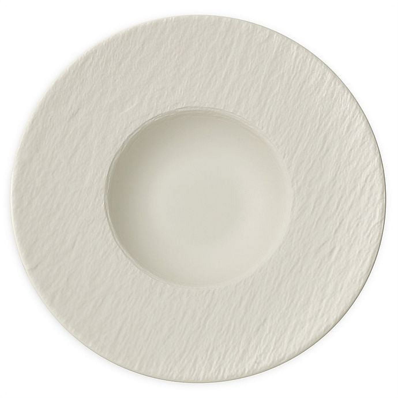 Off-White Textured Porcelain Round Pasta Bowl