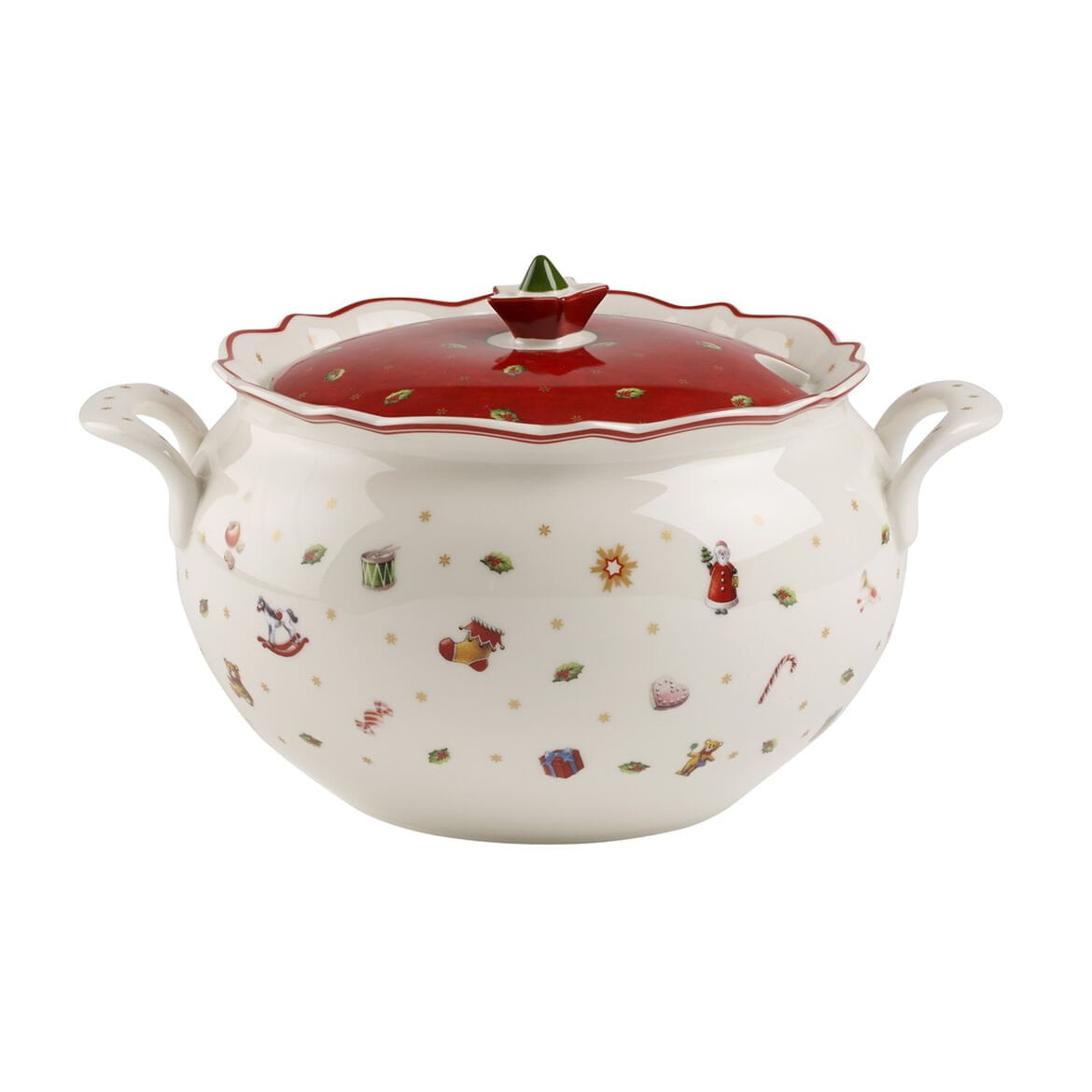 Floral Double-Eared Soup Bowls - Ceramic - Red - Green - 4 Colors -  ApolloBox