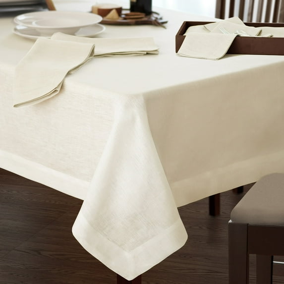 Villeroy & Boch Villeroy and Boch La Classica Luxury Linen Fabric Tablecloth Ivory 70"x126" Oblong