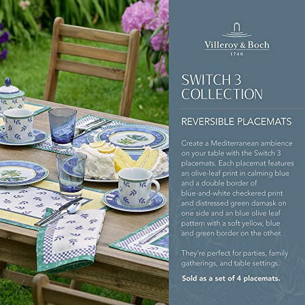 Villeroy and Boch Switch 3 Reversible Cotton Bordered Placemats, 14 ...