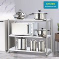 thumbnail image 1 of Villertech 3-Tier Stainless Steel Shelf,Adjustable Shelves,Garage Storage Rack,35.8"*15.8"*30.3", 1 of 7