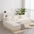 thumbnail image 1 of Villeston 110" Cloud Sectional Sofa Upholstered Couch Free-combined Sofa for Living Room, Beige, 1 of 7