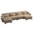 thumbnail image 1 of Villeston 173.2" 4-Seater Comfy Modular Sectional Sofa, U Shaped Couch with Deep Seat for Living Room(Velvet Khaki), 1 of 10
