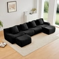 thumbnail image 1 of Villeston 4 Seater Couch, 148" Oversized Sectional Sofa Cloud Modular Couch for Living Room (Black, 4 Seater with 2 Ottoman), 1 of 13