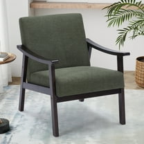 Villeston Accent Chair with Solid Wood Armrest and Table,for Living room, Bedroom,Green