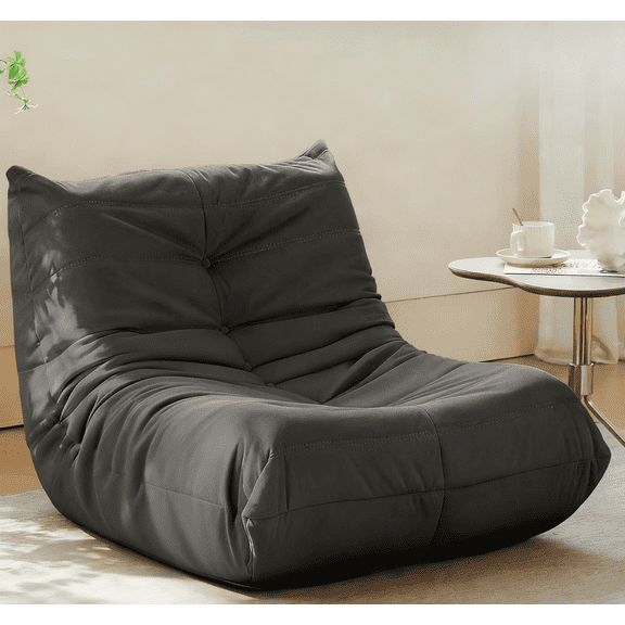 Villeston Adults Comfy and Soft Corduroy Togo Sofa and Lounge Bean Bag Chair,Gray