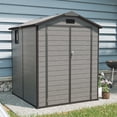thumbnail image 1 of Villeston 6*6ft Resin Storage Shed with Lockable Doors, Air Ventilation Design - Outdoor Utility Shed for Garden, Backyard, Patio, and Lawn Tools, 1 of 7