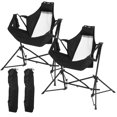 thumbnail image 1 of Villeston Hammock Camping Chair (2Pcs) - Folding Portable Aluminum Alloy with Pillow Cup Holder for Outdoor Travel Black, 1 of 7