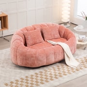 Villeston High-Back Bean Bag Sofa for Adults and Children, Indoor/Outdoor, Soft Casual,Pink