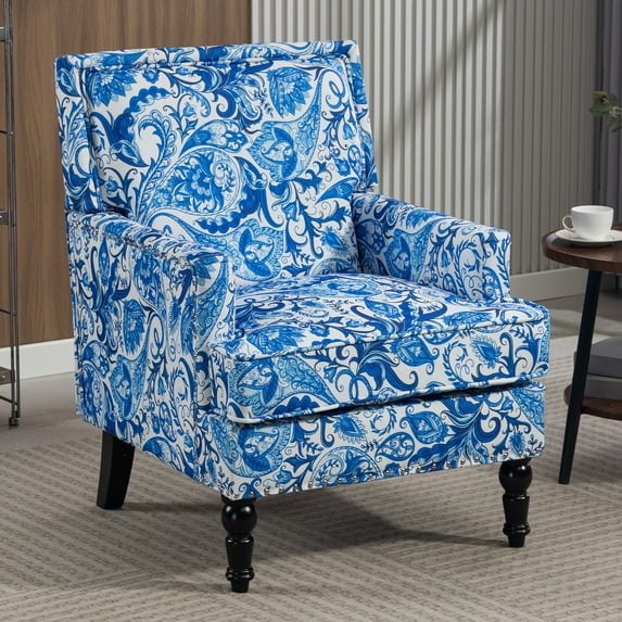 Villeston Mid-Century Chenille Solid Print Removable Back Cushion Armchair, Beige