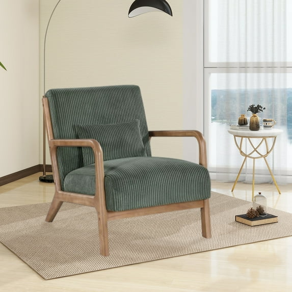 Villeston Mid Century Modern Accent Chair, Green