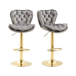 Guyou 26 Swivel Bar Stool Set of 2 Modern Velvet Upholstered Counter Height Stool with Back and Metal Legs for Kitchen Island Bar Bistro Restaurant White Walmart