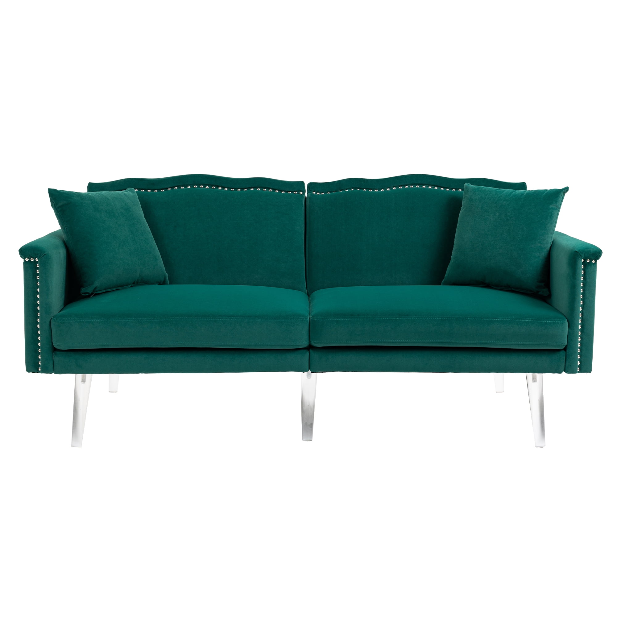 Villeston Modern Velvet Couches for Living Room with Acrylic feet Love