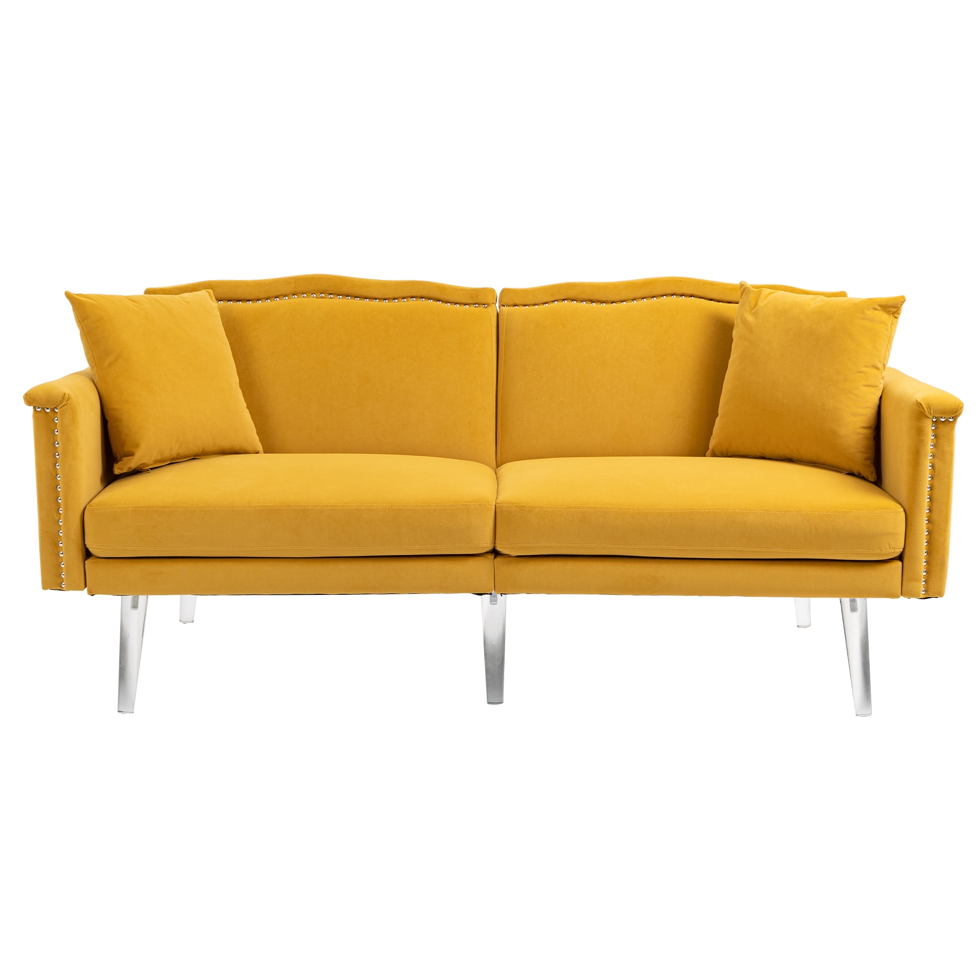 Villeston Modern Velvet Couches for Living Room with Acrylic feet Love