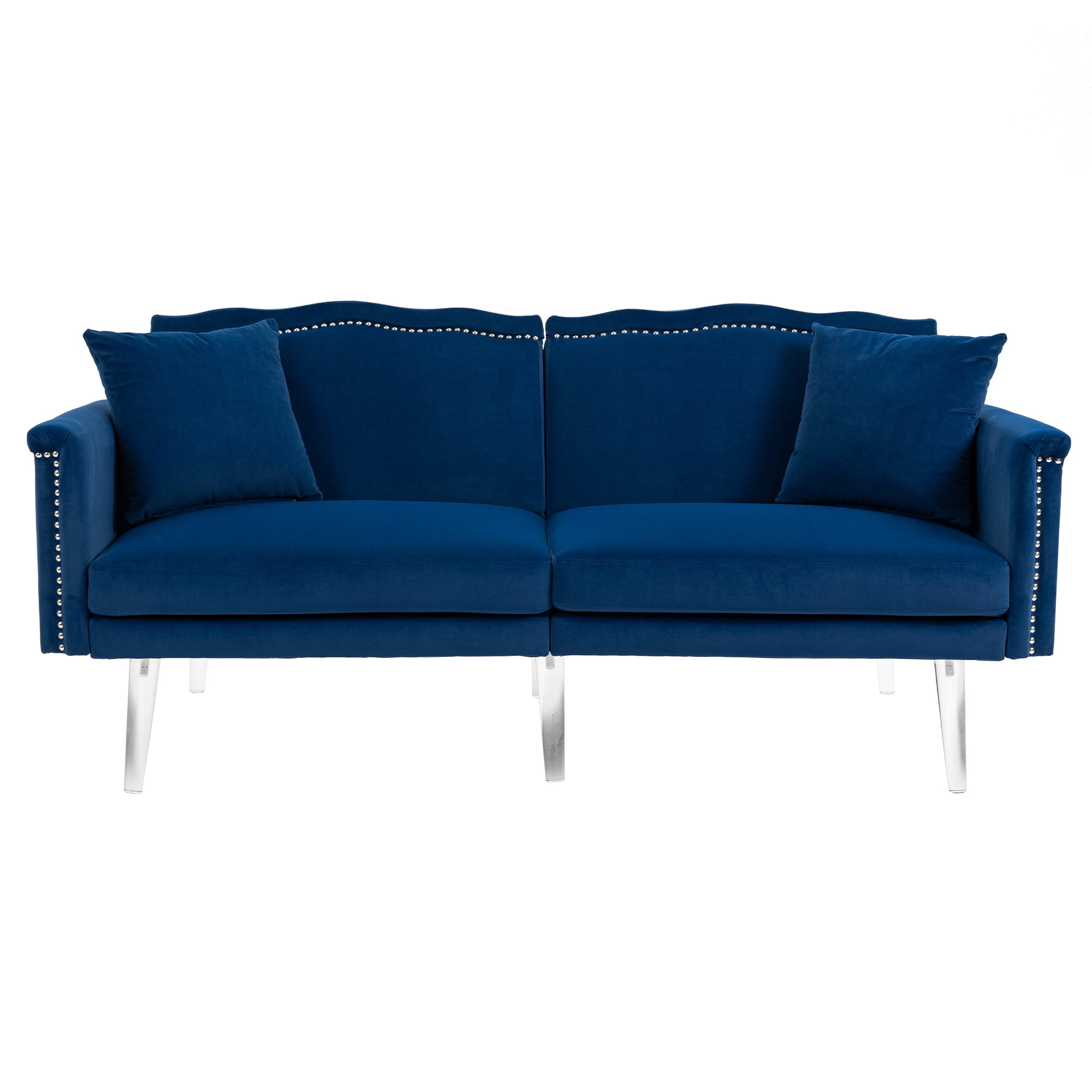 Villeston Modern Velvet Couches for Living Room with Acrylic feet Love