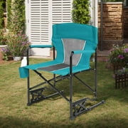 Villeston Outdoor Freestyle Rocker Camping Chair Portable Folding Chair with Cup Holder and Backrest - Blue