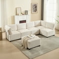 thumbnail image 1 of Villeston U-Shaped Sectional Sofa for Living Room, 4 Seat Sofa Couch with Double Chaise,Beige, 1 of 9
