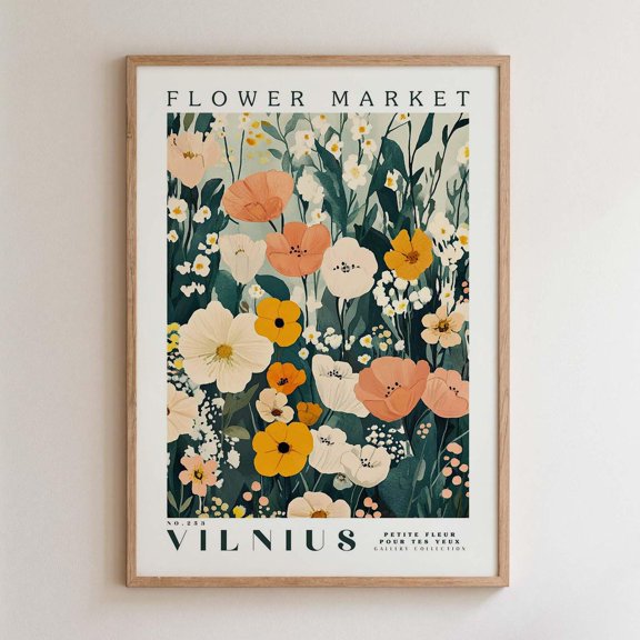 Vilnius Flower Market Floral Travel Wall Art Home Decor