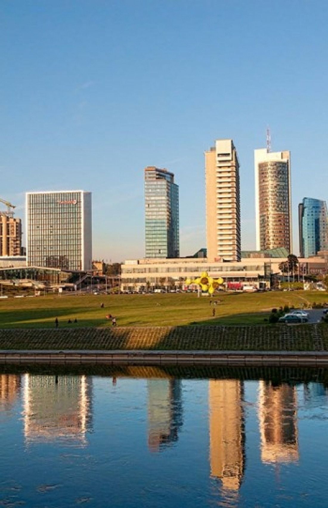 Vilnius Lithuania Downtown skyline skyscrapers Canvas Art - Bill Bachmann DanitaDelimont (11 x 17)