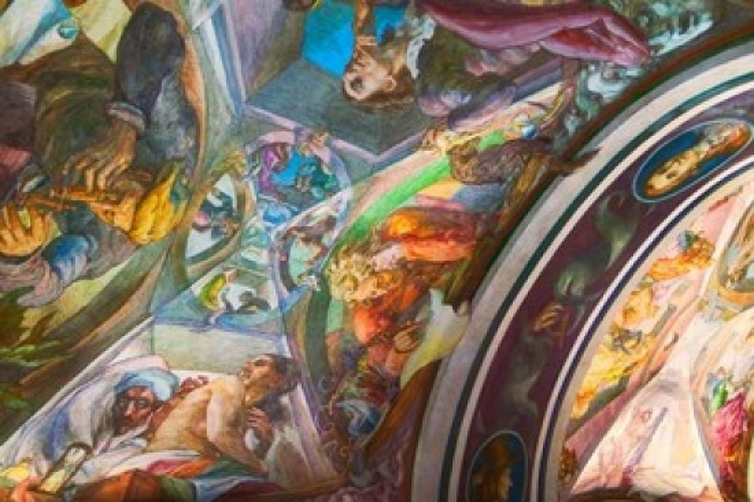 Vilnius University Vaulted Ceiling Decorated with Mural Lithuania Canvas Art - Keren Su DanitaDelimont (17 x 11)