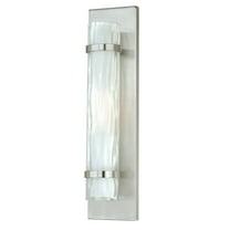 Vilo 1 Light Satin Nickel Cylinder Flush ADA Wall Sconce White Glass