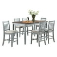 thumbnail image 1 of Vilo Home Riverdale 7-Pack Solid Wood Dining Set in 2-Tone Brown/Gray, 1 of 2
