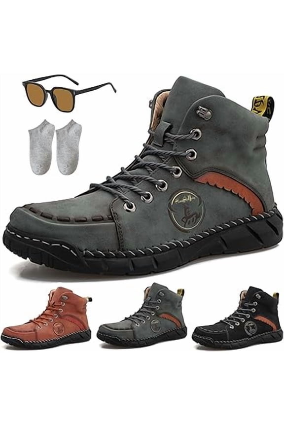 Vilobel Mens Slip on Shoes, Men's Orthopedic Safety Work Shoes - Protective Toe, Ankle Protection, Waterproof, Lightweight, Shock Absorption, Non-Slip