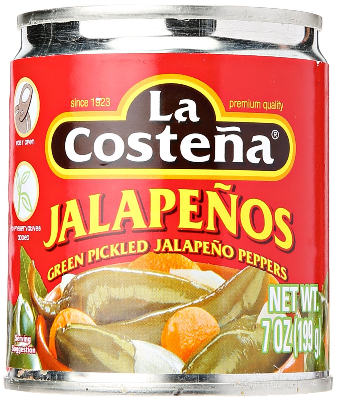 Vilore Foods Co La Costena Green Pickled Jalapeno Peppers, 7 oz (Pack of 6)