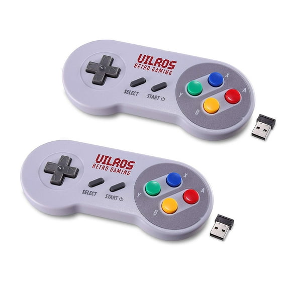 Vilros Retro Gaming SNES Classic Wireless USB Gamepad-Set of 2