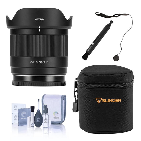 Viltrox AF 9mm f/2.8 Air Lens for Sony E, Bundle with Slinger Soft Case, Cleaning Kit, Lens Pen Cleaner and Cap Keeper